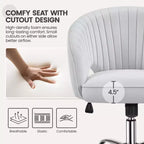 Fauteuil de bureau à roulettes Yaheetech avec dossier capitonné