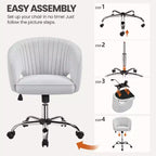 Fauteuil de bureau à roulettes Yaheetech avec dossier capitonné