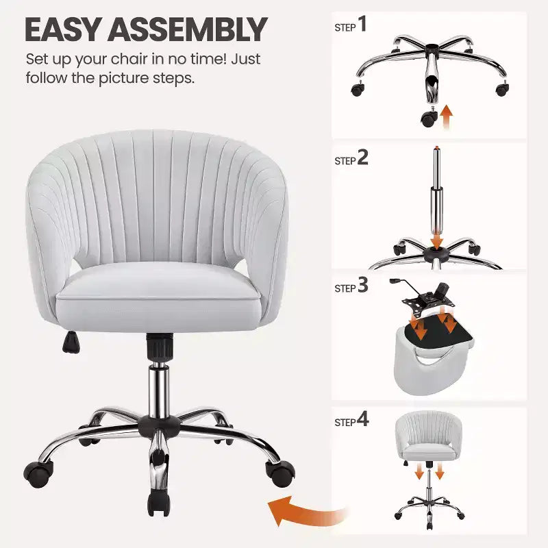 Fauteuil de bureau à roulettes Yaheetech avec dossier capitonné