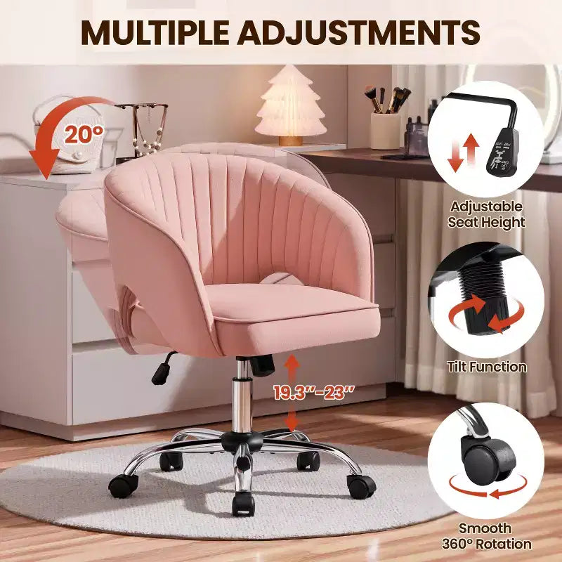 Fauteuil de bureau à roulettes Yaheetech avec dossier capitonné