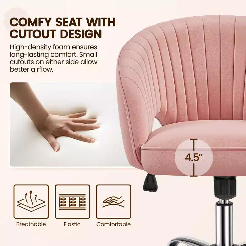 Fauteuil de bureau à roulettes Yaheetech avec dossier capitonné