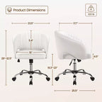 Fauteuil de bureau à roulettes Yaheetech avec dossier capitonné