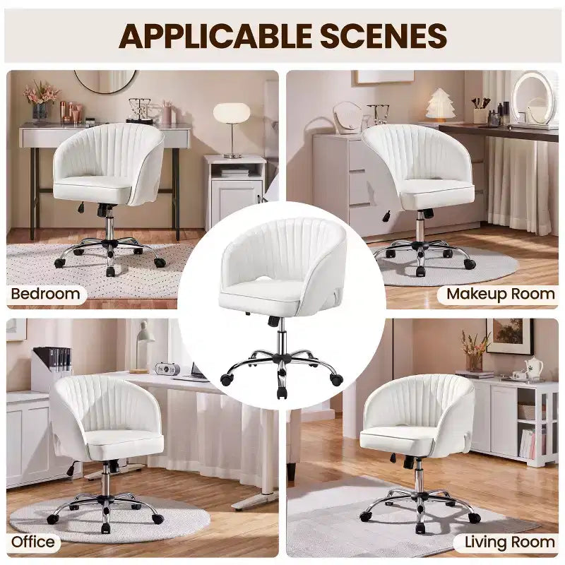 Fauteuil de bureau à roulettes Yaheetech avec dossier capitonné