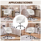 Fauteuil de bureau à roulettes Yaheetech avec dossier capitonné