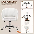 Fauteuil de bureau à roulettes Yaheetech avec dossier capitonné