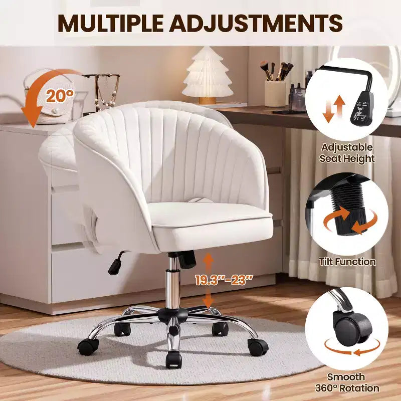 Fauteuil de bureau à roulettes Yaheetech avec dossier capitonné