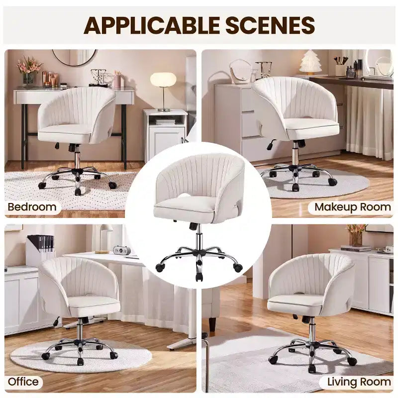 Fauteuil de bureau à roulettes Yaheetech avec dossier capitonné