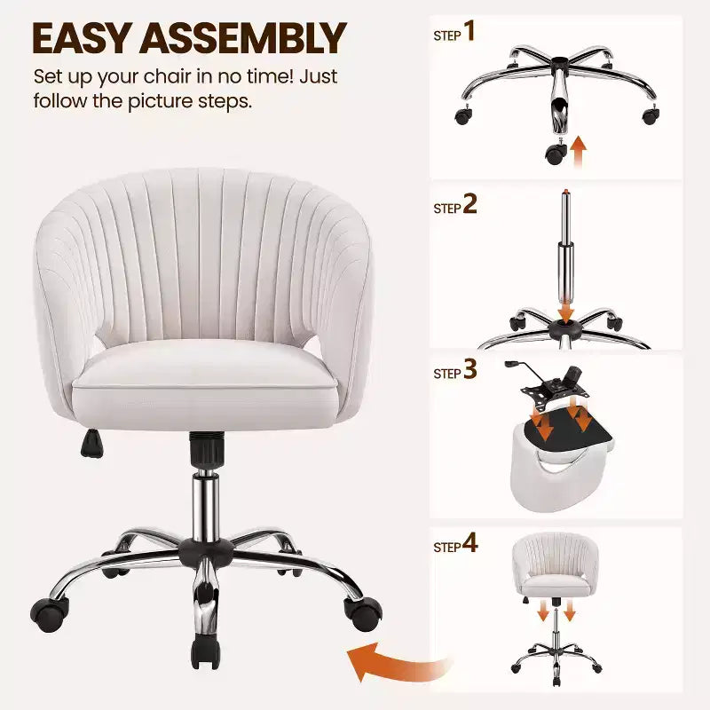 Fauteuil de bureau à roulettes Yaheetech avec dossier capitonné