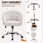 Fauteuil de bureau à roulettes Yaheetech avec dossier capitonné