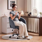 Fauteuil de bureau à roulettes Yaheetech avec dossier capitonné