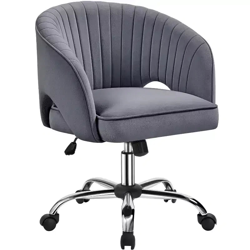 Fauteuil de bureau à roulettes Yaheetech avec dossier capitonné