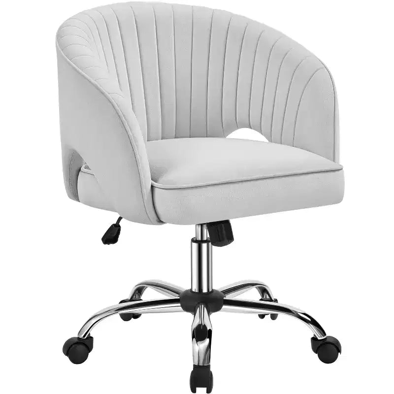 Fauteuil de bureau à roulettes Yaheetech avec dossier capitonné