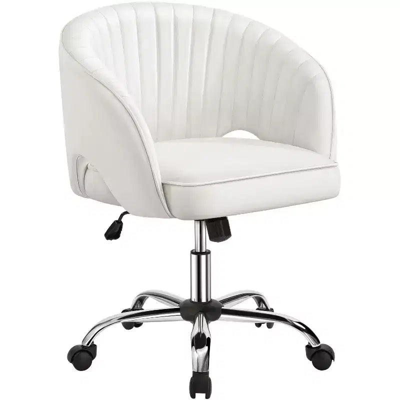 Fauteuil de bureau à roulettes Yaheetech avec dossier capitonné