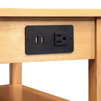Table d'appoint de chevet American Heritage avec 1 tiroir, station de charge et étagères - Breighton Home