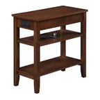 Table d'appoint de chevet American Heritage avec 1 tiroir, station de charge et étagères - Breighton Home