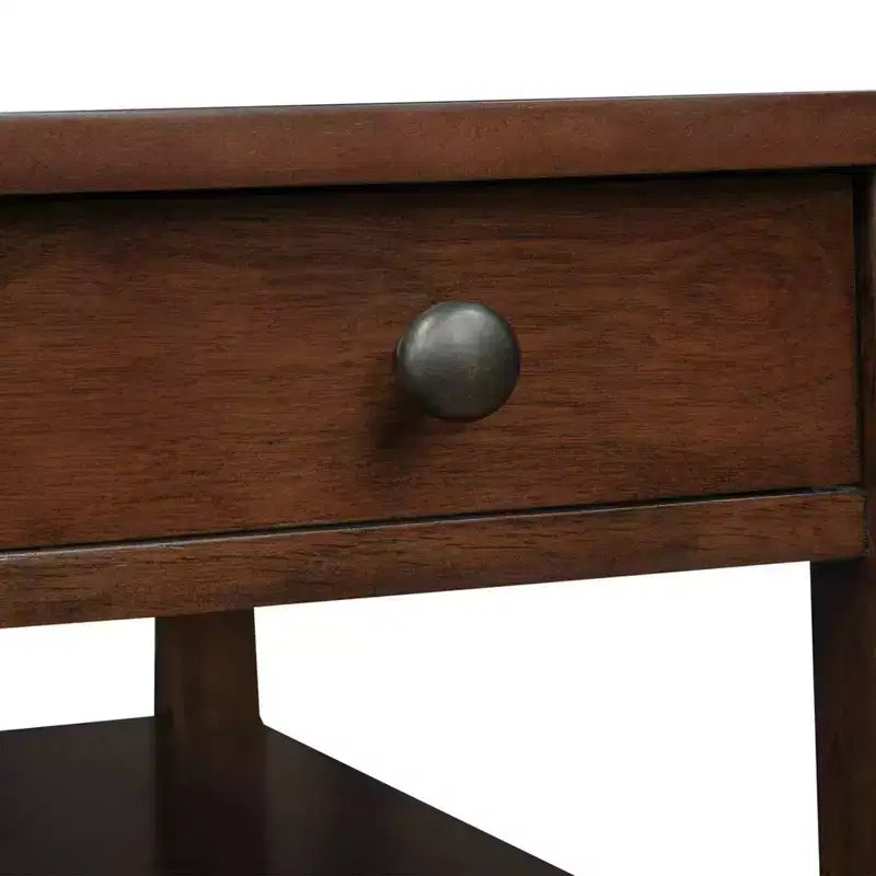 Table d'appoint de chevet American Heritage avec 1 tiroir, station de charge et étagères - Breighton Home