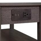 Table d'appoint de chevet American Heritage avec 1 tiroir, station de charge et étagères - Breighton Home