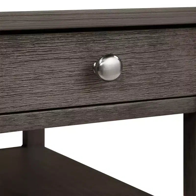 Table d'appoint de chevet American Heritage avec 1 tiroir, station de charge et étagères - Breighton Home