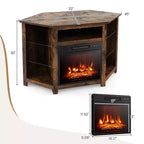 Meuble TV avec cheminée Costway avec lumières LED et cheminée électrique de 45,7 cm pour téléviseurs jusqu'à 50 pouces Gris/Marron/Noir/Blanc