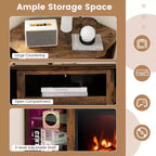 Meuble TV avec cheminée Costway avec lumières LED et cheminée électrique de 45,7 cm pour téléviseurs jusqu'à 50 pouces Gris/Marron/Noir/Blanc