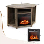 Meuble TV avec cheminée Costway avec lumières LED et cheminée électrique de 45,7 cm pour téléviseurs jusqu'à 50 pouces Gris/Marron/Noir/Blanc