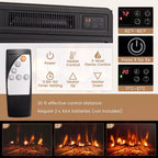 Meuble TV avec cheminée Costway avec lumières LED et cheminée électrique de 45,7 cm pour téléviseurs jusqu'à 50 pouces Gris/Marron/Noir/Blanc