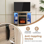 Meuble TV avec cheminée Costway avec lumières LED et cheminée électrique de 45,7 cm pour téléviseurs jusqu'à 50 pouces Gris/Marron/Noir/Blanc