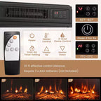 Meuble TV avec cheminée Costway avec lumières LED et cheminée électrique de 45,7 cm pour téléviseurs jusqu'à 50 pouces Gris/Marron/Noir/Blanc