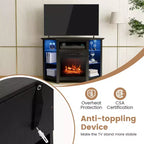 Meuble TV avec cheminée Costway avec lumières LED et cheminée électrique de 45,7 cm pour téléviseurs jusqu'à 50 pouces Gris/Marron/Noir/Blanc