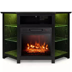Costway Fireplace TV Stand with Led Lights & 18 Electric Fireplace for Tvs up to 50 Gray/Brown/Black/White