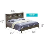 Lit plateforme Queen avec étagères de rangement Burlington Passion Furniture