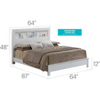 Lit plateforme Queen avec étagères de rangement Burlington Passion Furniture
