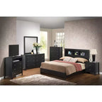 Lit plateforme Queen avec étagères de rangement Burlington Passion Furniture
