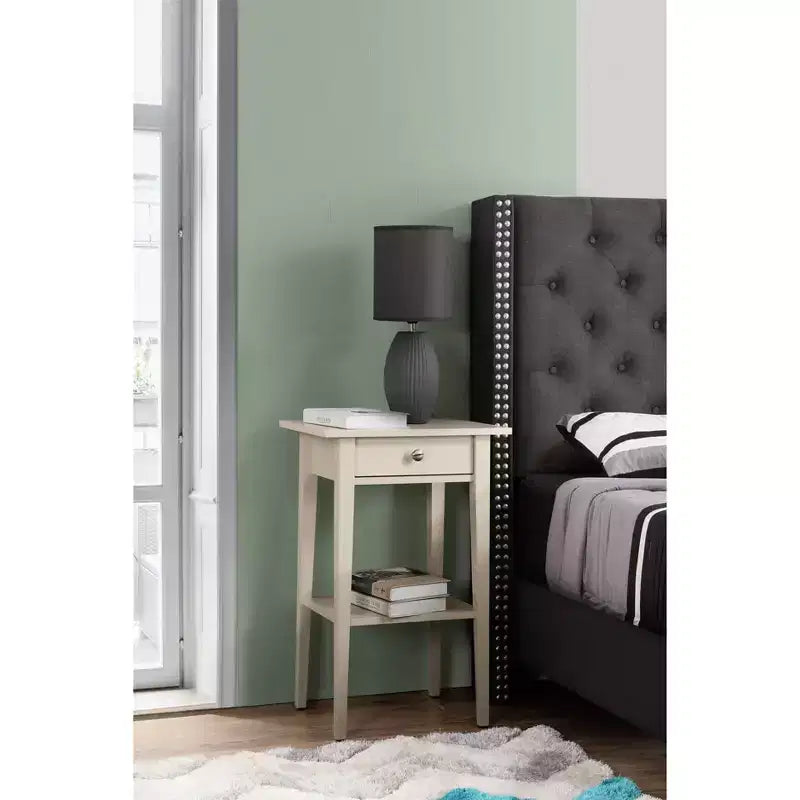 Table de chevet à 1 tiroir Passion Furniture Dalton (28 po H x 18 po L x 14 po P)
