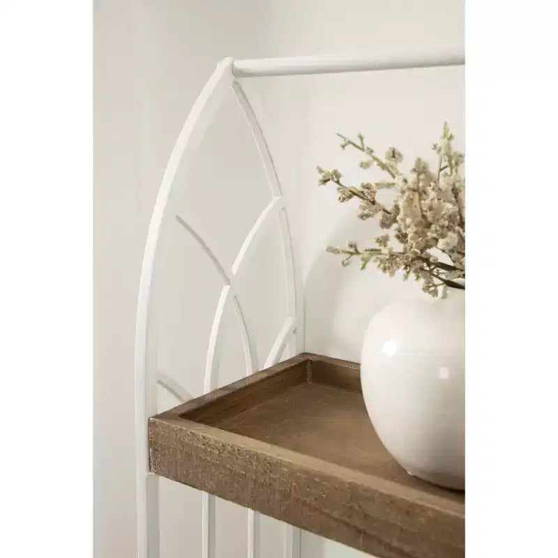 Étagère murale d'appoint rectangulaire en bois Castille de Kate and Laurel, 50x18x56 cm, blanc et marron rustique