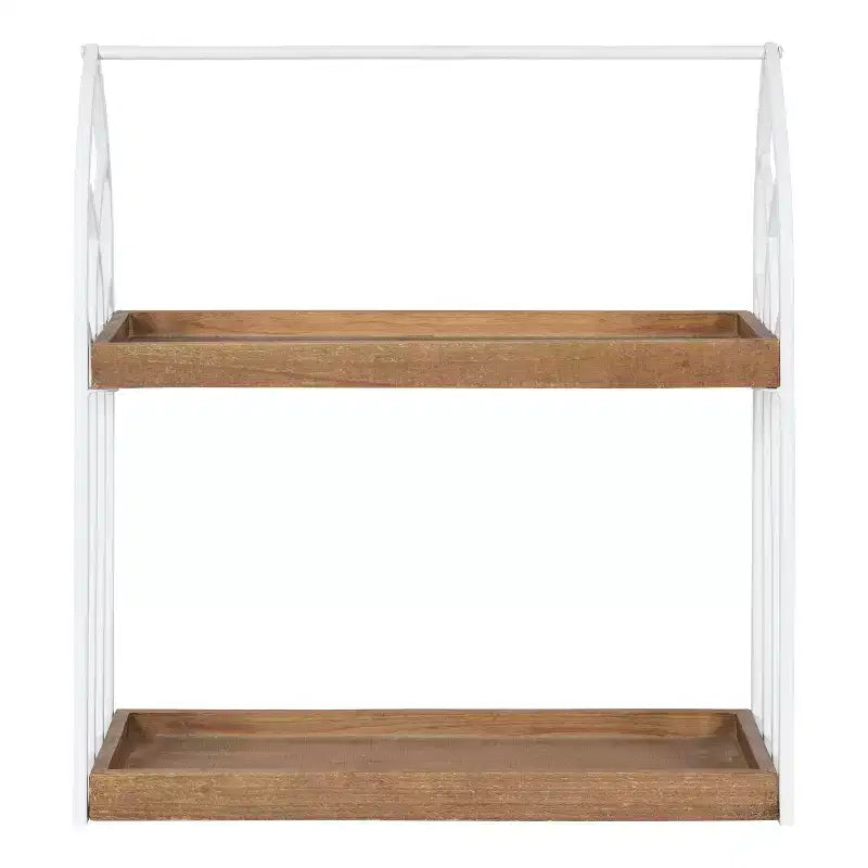 Étagère murale d'appoint rectangulaire en bois Castille de Kate and Laurel, 50x18x56 cm, blanc et marron rustique