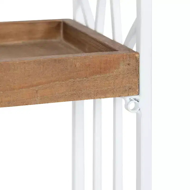 Étagère murale d'appoint rectangulaire en bois Castille de Kate and Laurel, 50x18x56 cm, blanc et marron rustique