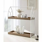 Étagère murale d'appoint rectangulaire en bois Castille de Kate and Laurel, 50x18x56 cm, blanc et marron rustique