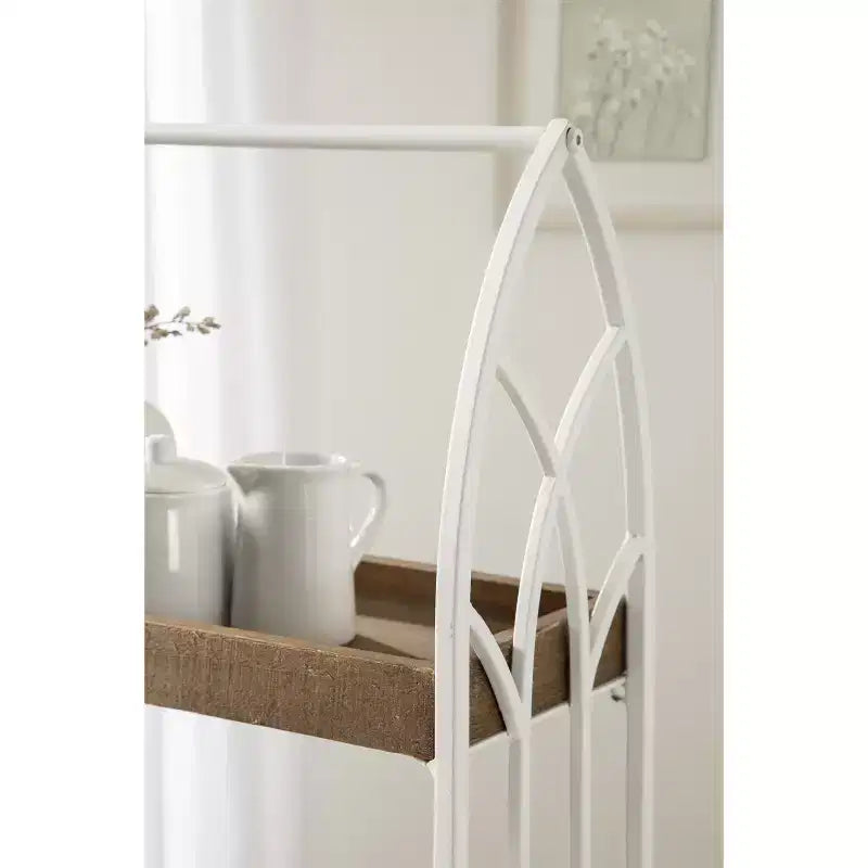 Étagère murale d'appoint rectangulaire en bois Castille de Kate and Laurel, 50x18x56 cm, blanc et marron rustique