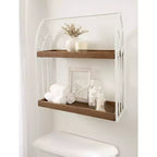 Étagère murale d'appoint rectangulaire en bois Castille de Kate and Laurel, 50x18x56 cm, blanc et marron rustique