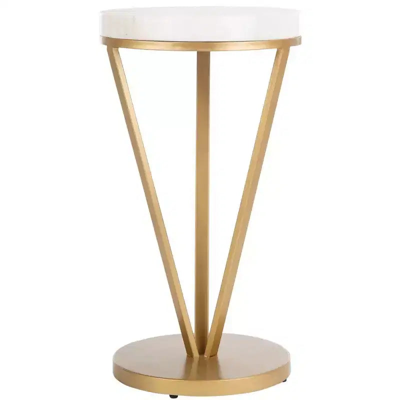 Theia Accent Table - ACC3704A - White/Gold - Safavieh