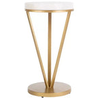 Theia Accent Table - ACC3704A - White/Gold - Safavieh