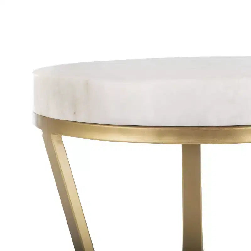 Table d'appoint Theia - ACC3704A - Blanc/Or - Safavieh
