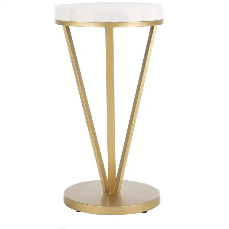 Table d'appoint Theia - ACC3704A - Blanc/Or - Safavieh