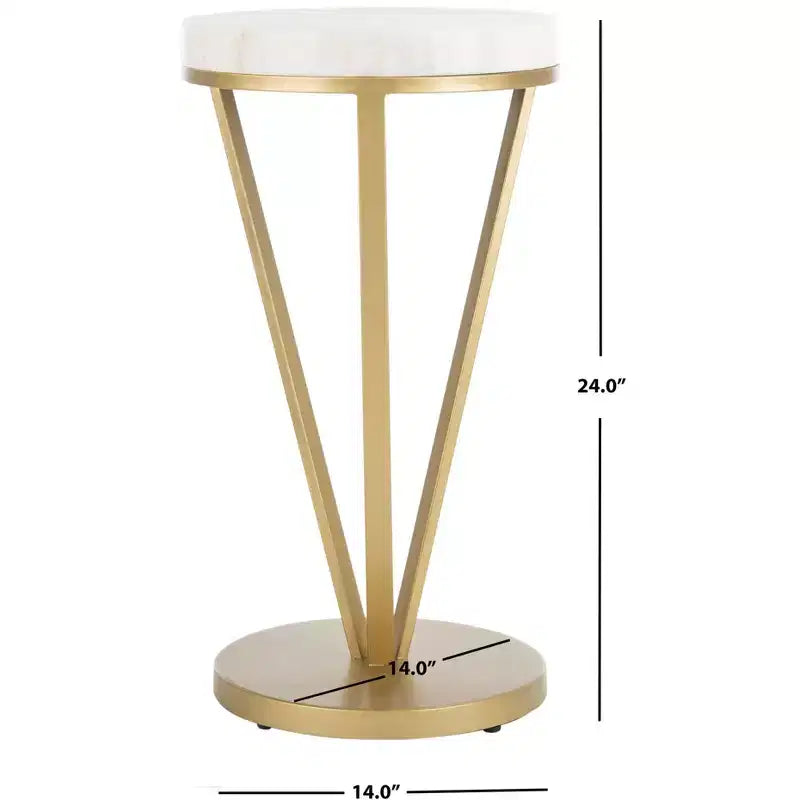Table d'appoint Theia - ACC3704A - Blanc/Or - Safavieh