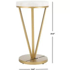 Table d'appoint Theia - ACC3704A - Blanc/Or - Safavieh