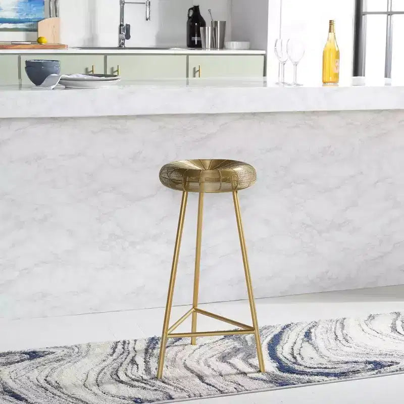 Tabouret de bar contemporain en fil tissé Addison - FOX4516 - Or - Safavieh Couture