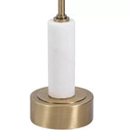 Table d'appoint ronde moderne Uttermost en laiton brossé, 40 cm de large, dessus en verre doré pour salon, chambre, chevet, entrée, maison