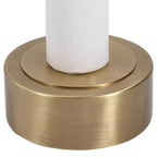 Table d'appoint ronde moderne Uttermost en laiton brossé, 40 cm de large, dessus en verre doré pour salon, chambre, chevet, entrée, maison