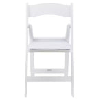 Chaise pliante en résine Elama 4 pièces en plastique blanc avec coussin d'assise amovible